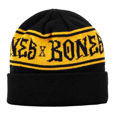 BLACK AND GOLD BEANIE
