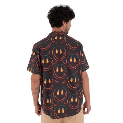 M WOVEN SS PRINTING PRESS HAPPY FACE