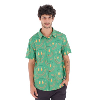 M WOVEN SS PRINTING PRESS HAPPY FACE