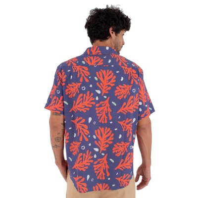 M WOVEN SS PRINTING PRESS CORAL