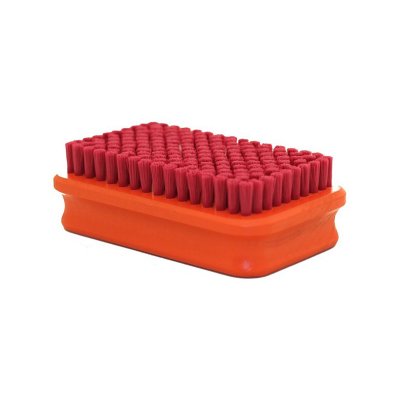 Brush rect., fine red nylon